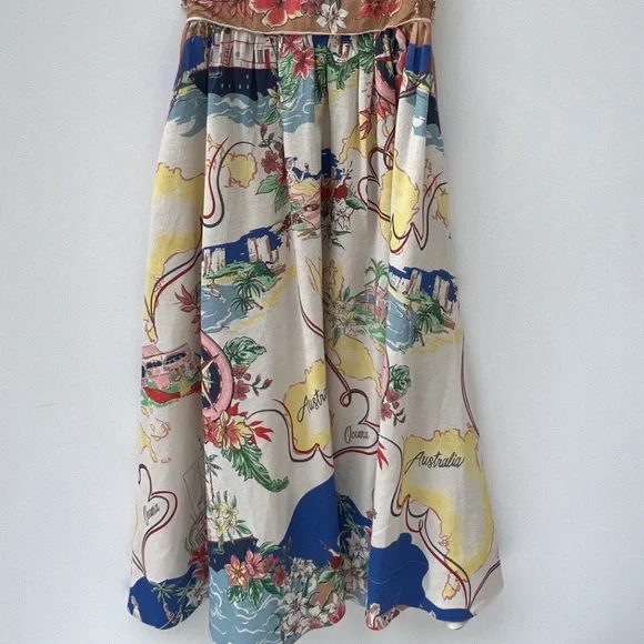 Christian Lacroix Alight Picnic Midi Dress in Nautical Map - Picture 7 of 8